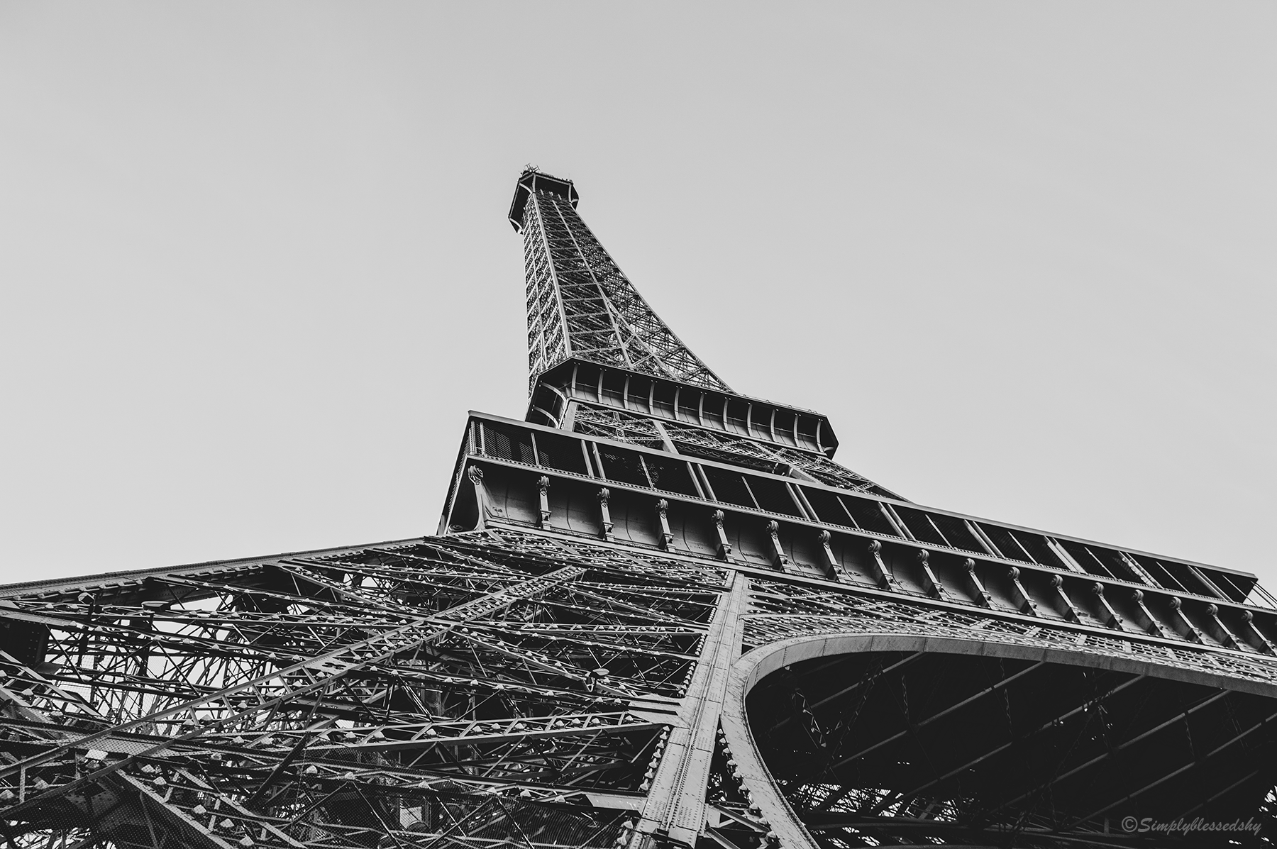 Black and white Eiffel Tower