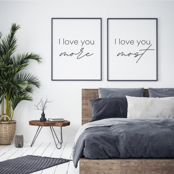 I love you more I love you most quote poster