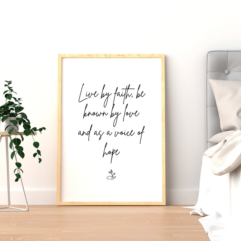 Live by faith printable quote 