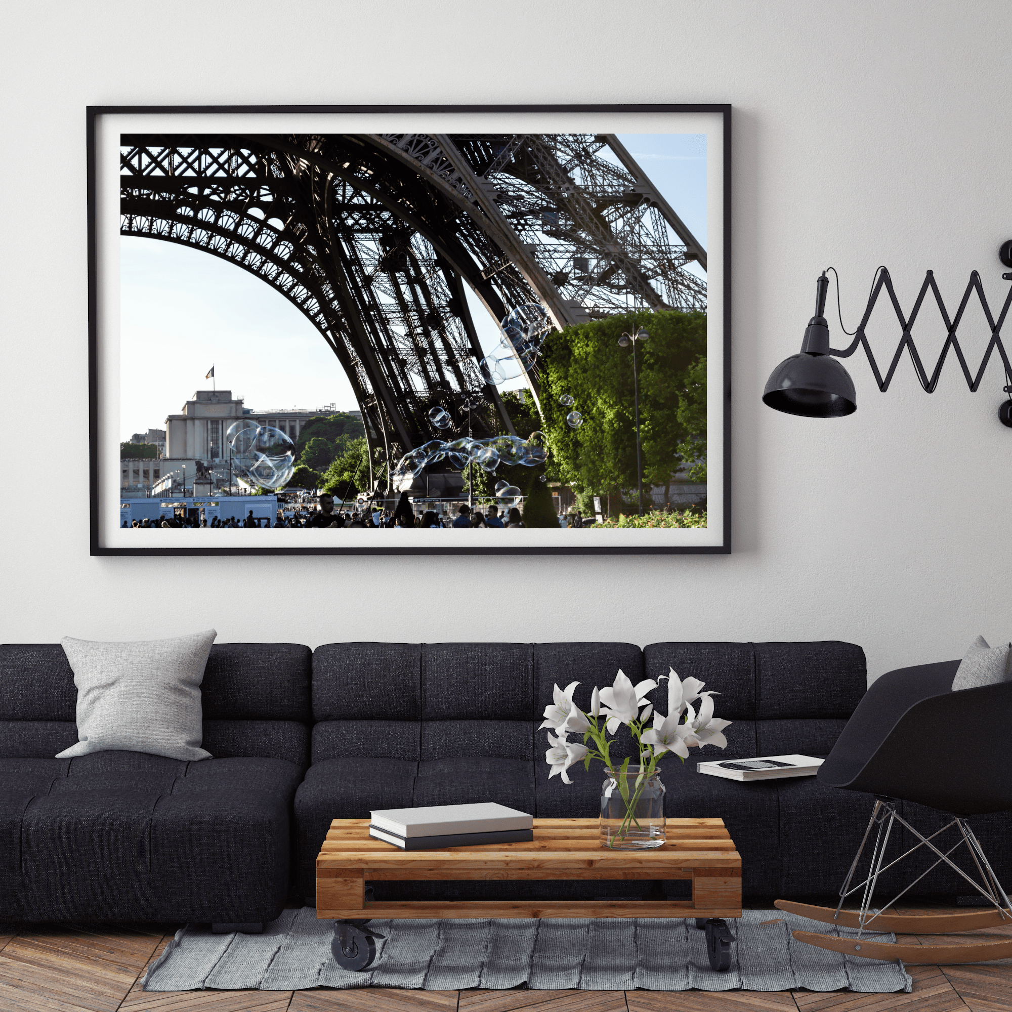 Bubbles at the Eiffel tower Travel Poster