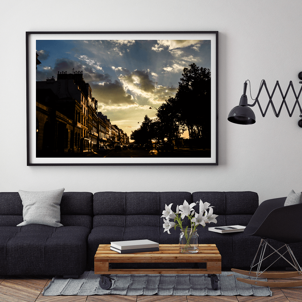 Sunset in Paris poster