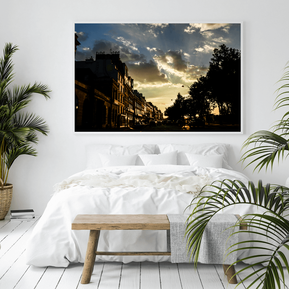 Sunset in Paris Travel Poster
