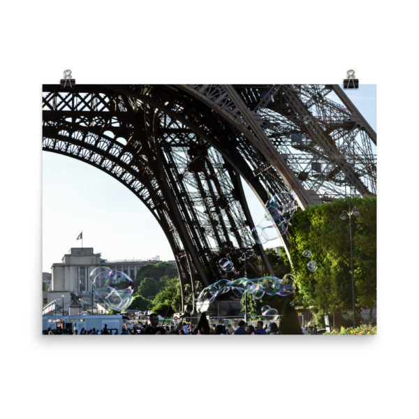 Paris Bubbles under the Eiffel Tower Travel poster