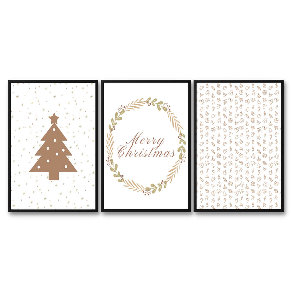 Beige Christmas Printable Quote set of 3