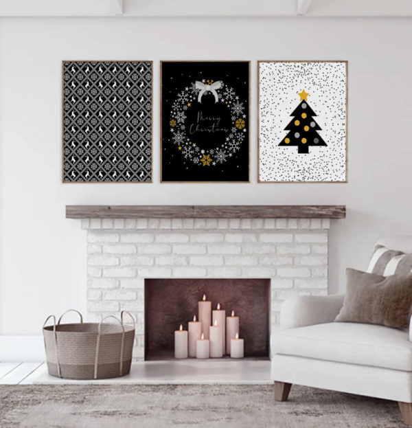 Black Christmas Printable Set of 3