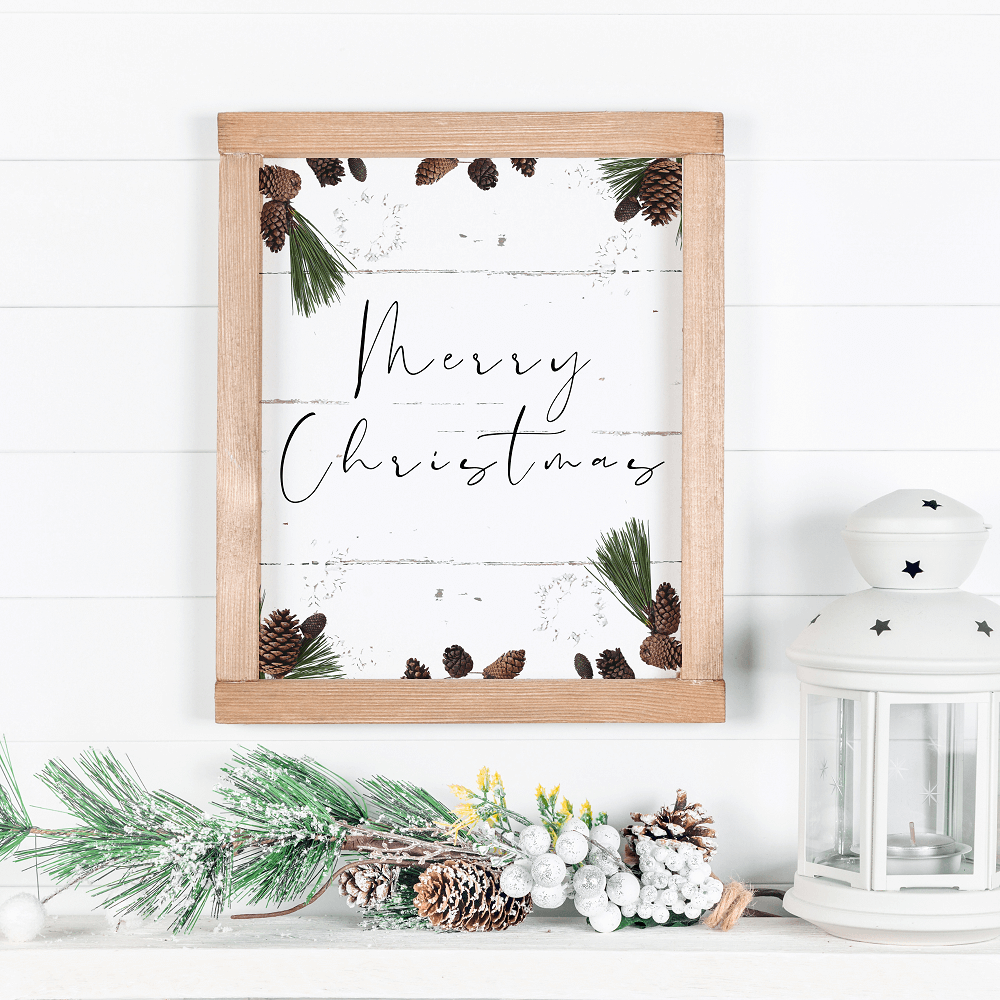 Merry Christmas Pinecone Poster