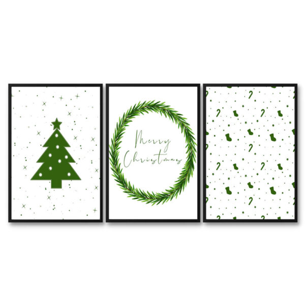 Green Christmas Printable Quote set of 3