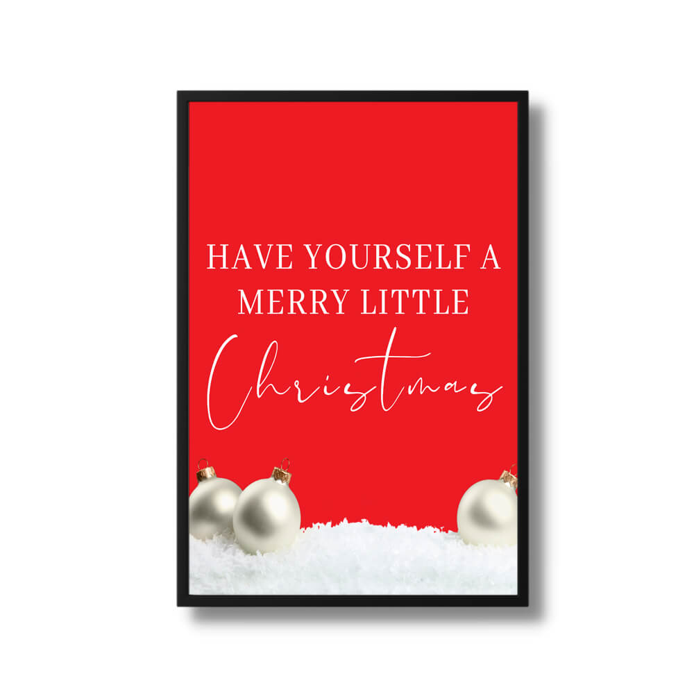 Have yourself a merry little Christmas red background printable quote