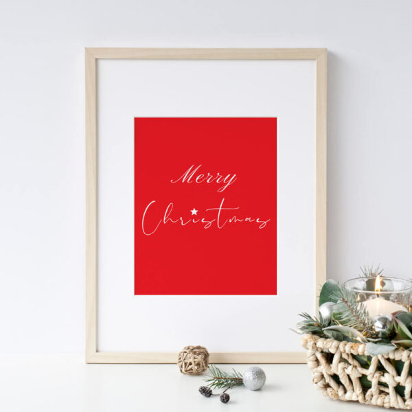 Red Merry Christmas Printable Quote