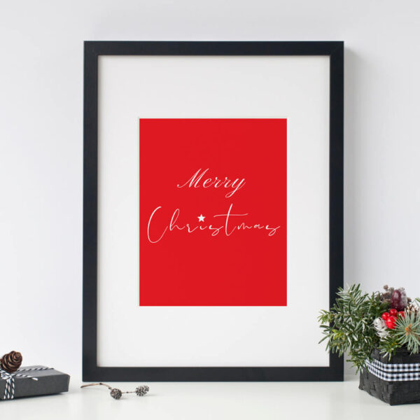 Red Merry Christmas Printable Quote