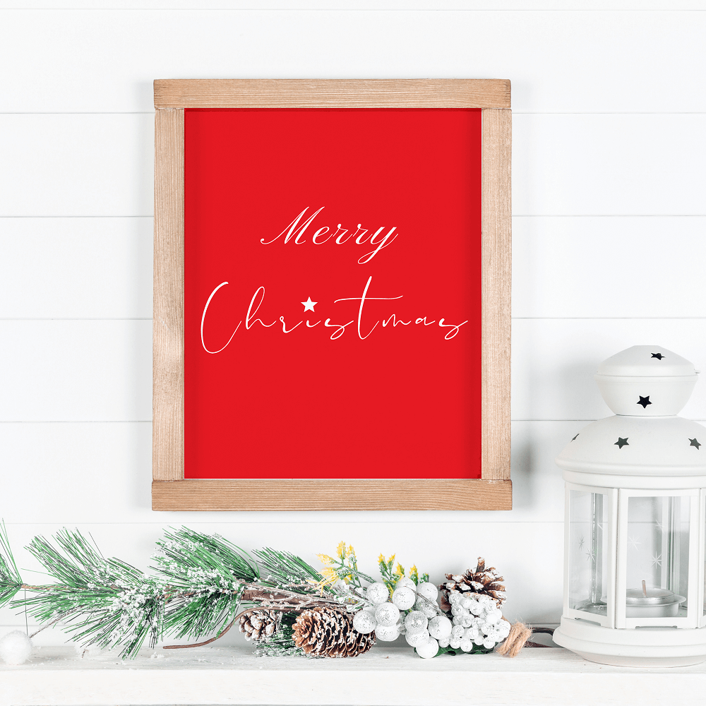 Red Merry Christmas Poster