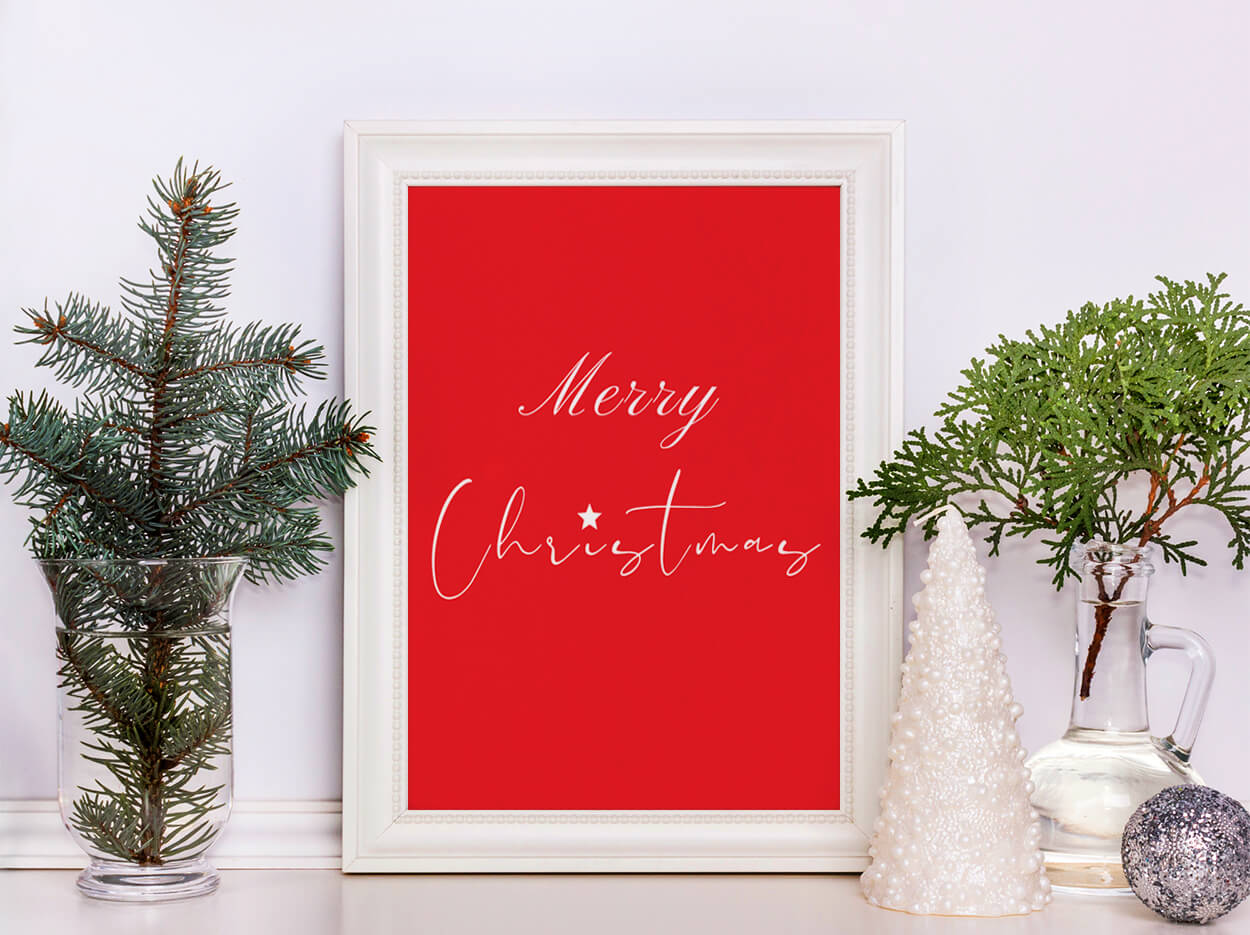 Red Merry Christmas Printable Quote