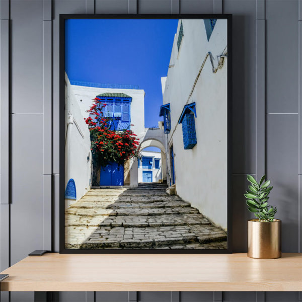 Sidi Bou Saiid - White buildings and blue doors Travel Poster