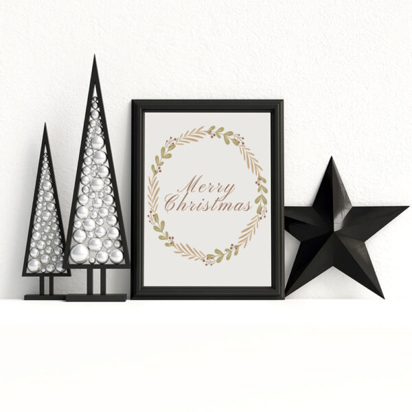 Beige Christmas Printable Quote set of 3