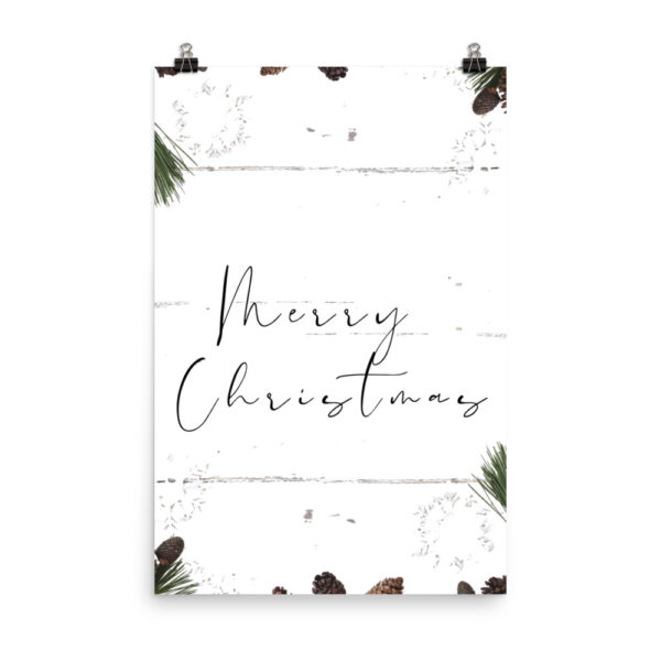 Merry Christmas Pine cone Poster