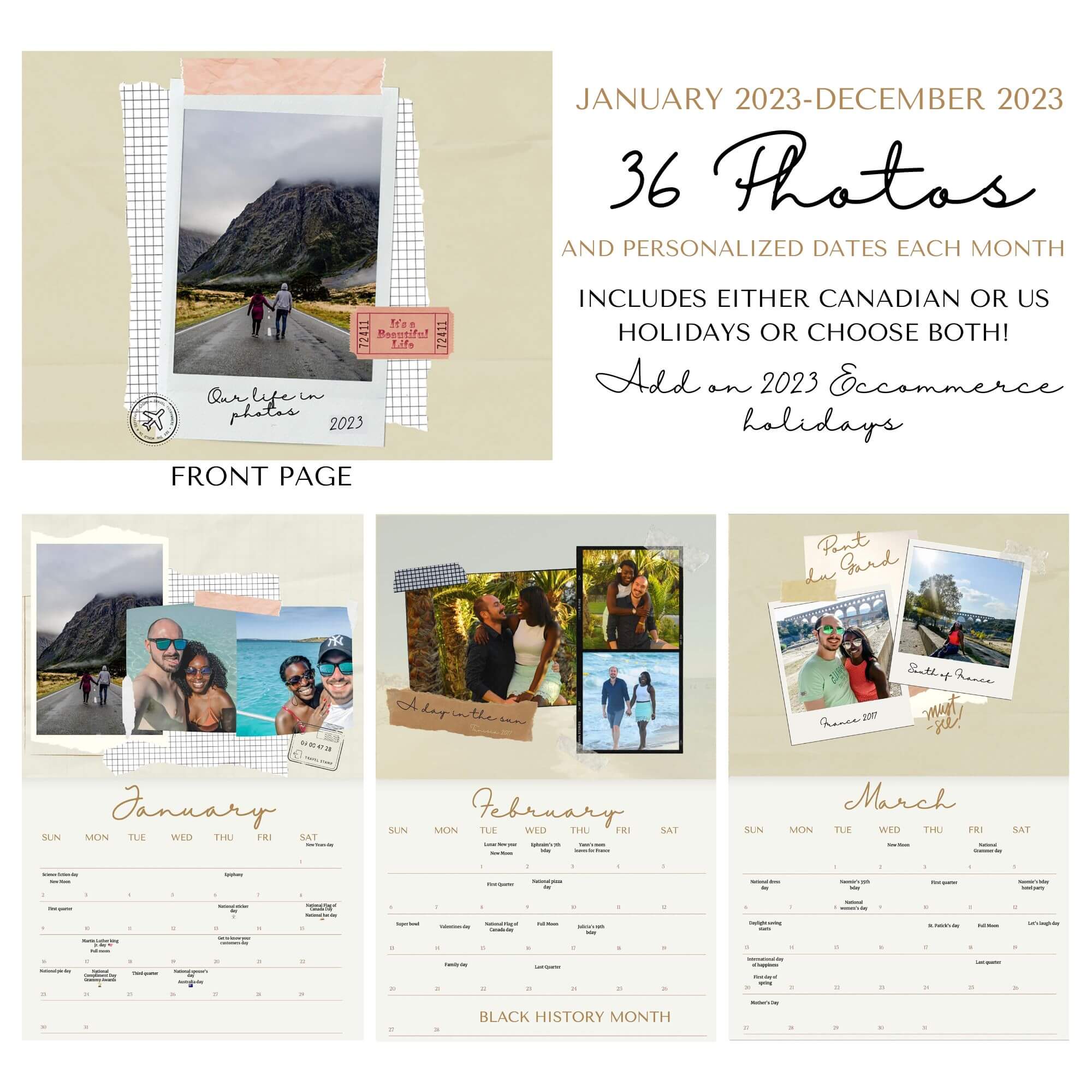 Personalized 36 Photo Wall calendar