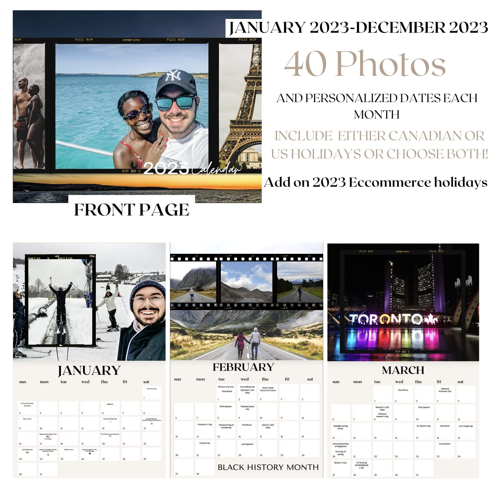 Personalized 40 Photo Wall Calendar