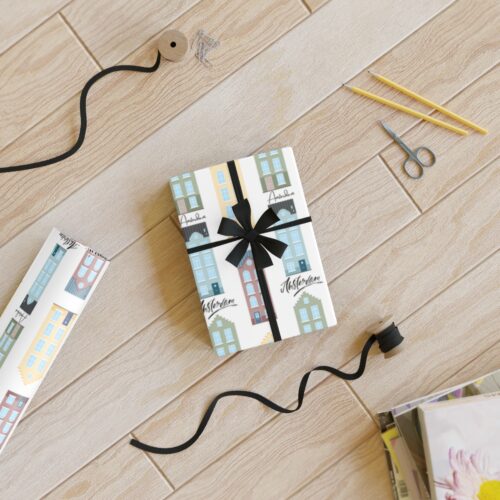 Amsterdam themed gift wrapping paper