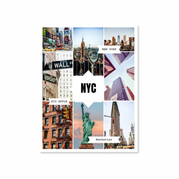 New York photo collage postcard