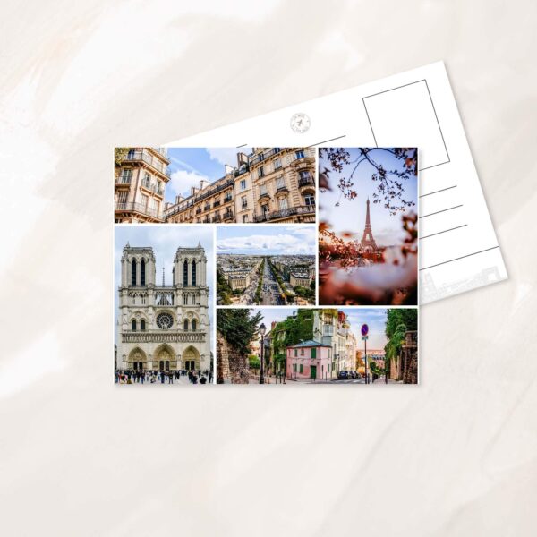 Paris photo collage postcard