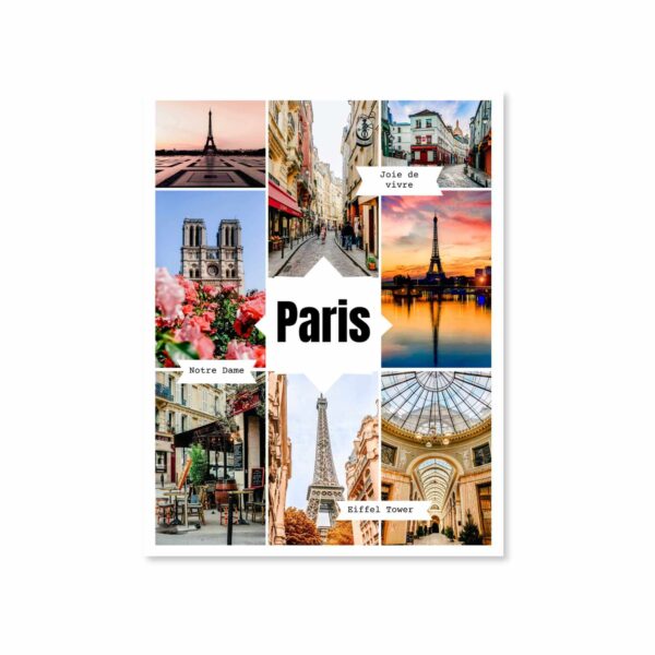 Paris photo collage postcard