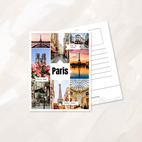 Paris photo collage postcard