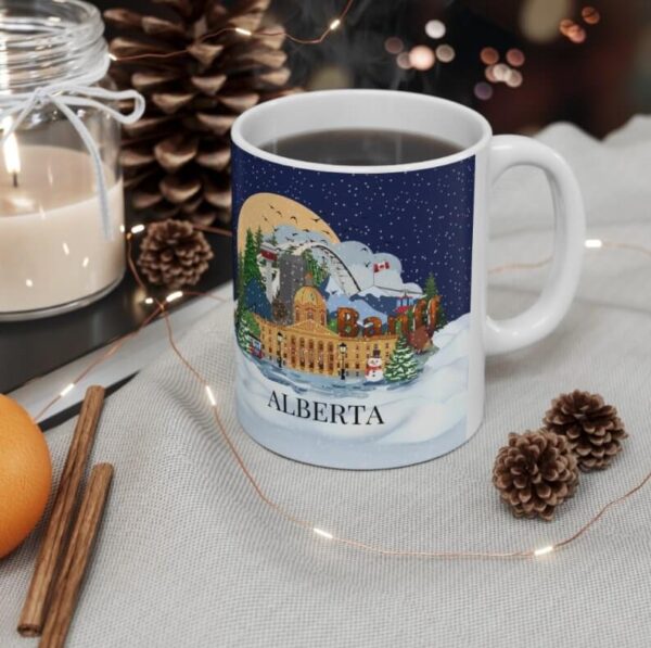 Alberta Christmas coffee mug