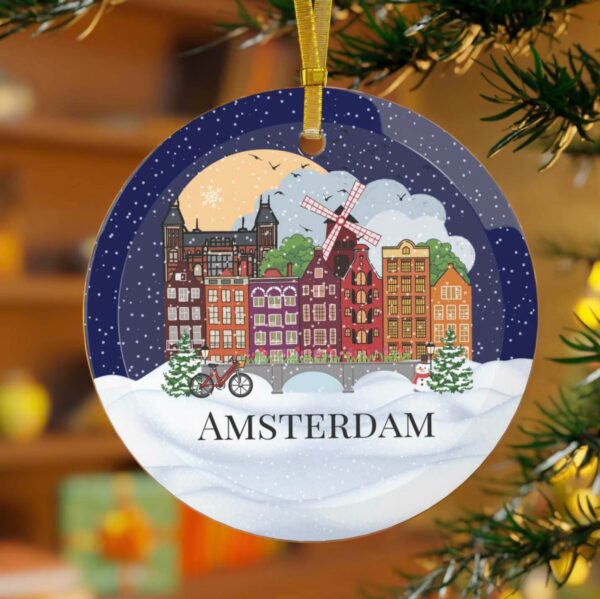 Colourful Amsterdam Christmas ornament