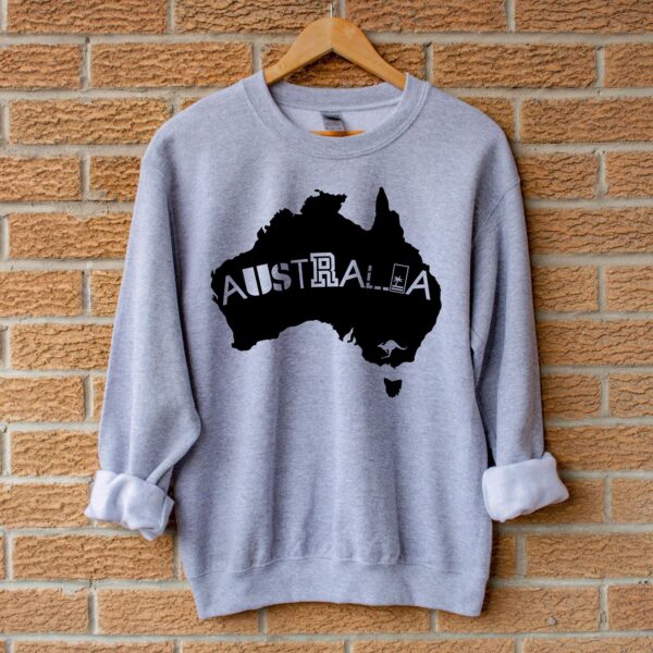 Australia crewneck country outline typography sweater