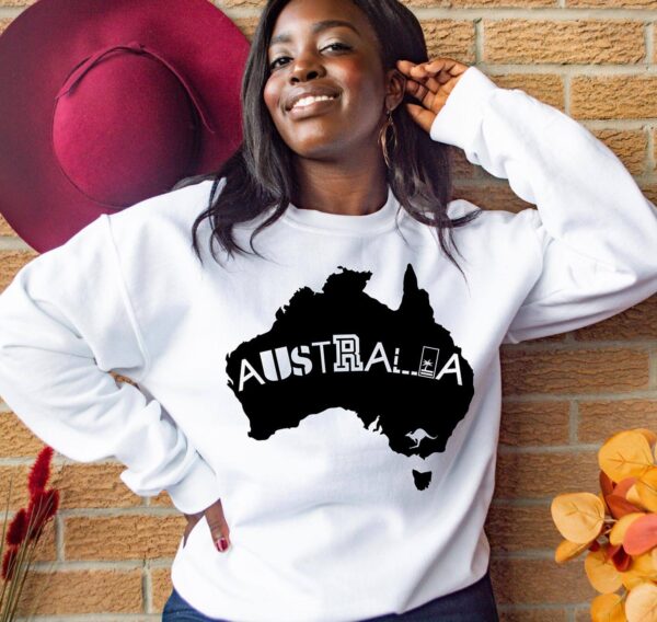 Australia crewneck country outline typography sweater