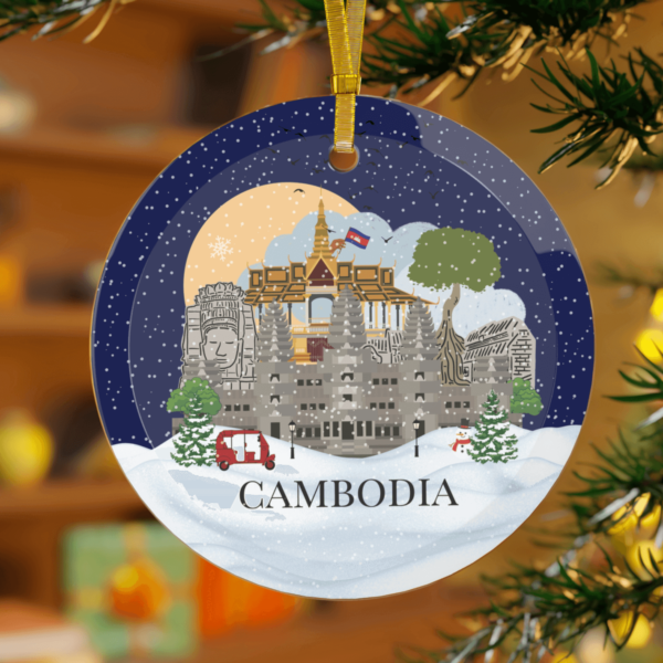 Colourful Cambodia Christmas ornament