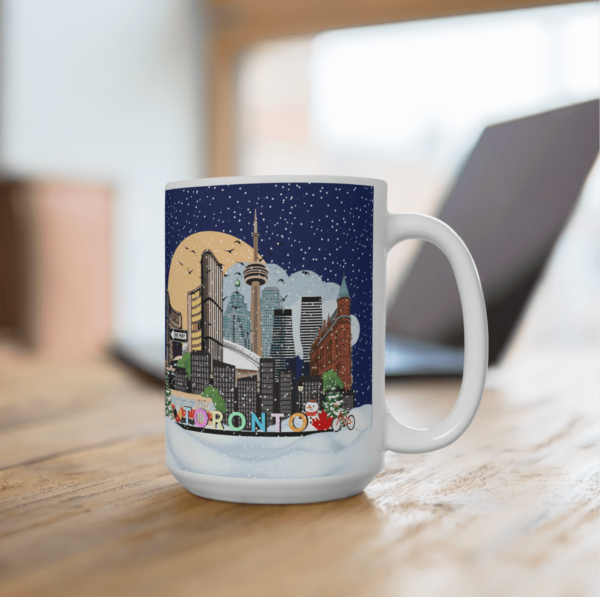 Colourful Toronto Christmas landmarks coffee mug