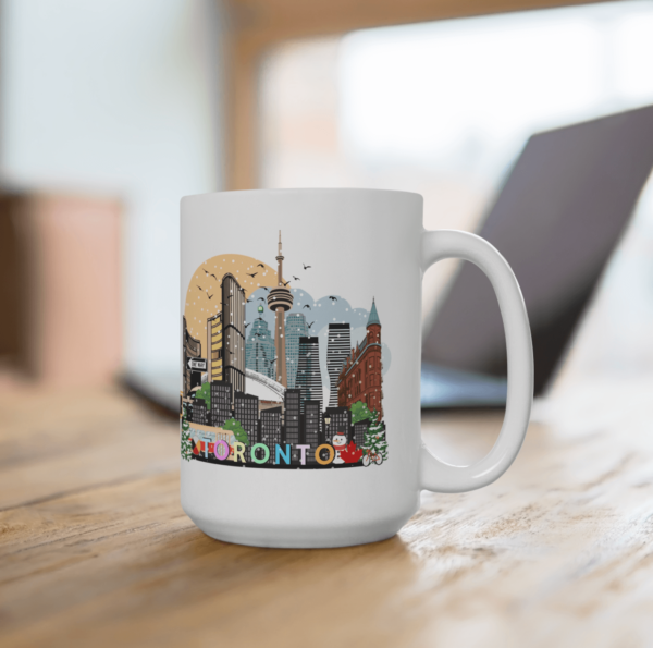 Colourful Toronto Christmas landmarks coffee mug