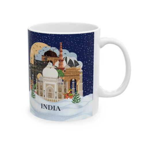 India Christmas coffee mug