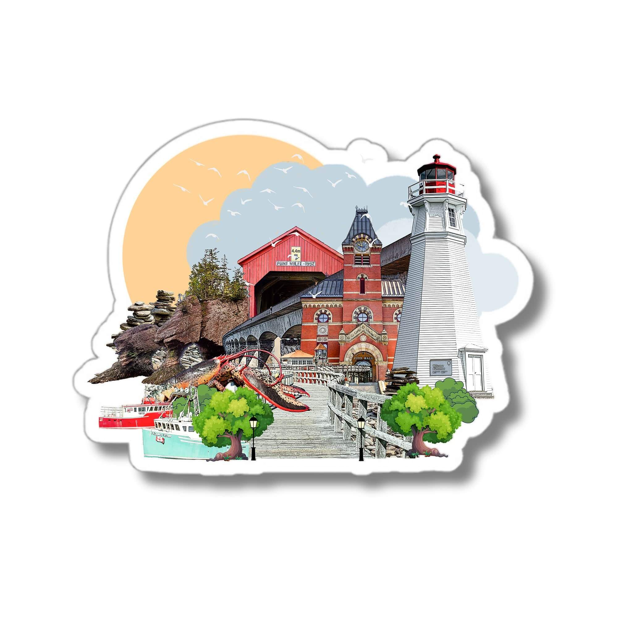 New Brunswick sticker3 New Brunswick Landmark Sticker