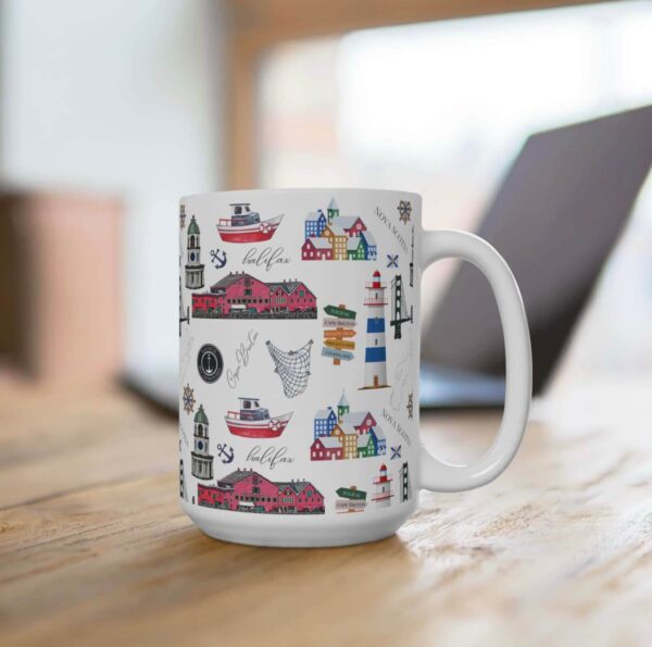 Colourful Nova Scotia pattern coffee mug