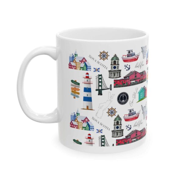 Colourful Nova Scotia pattern coffee mug