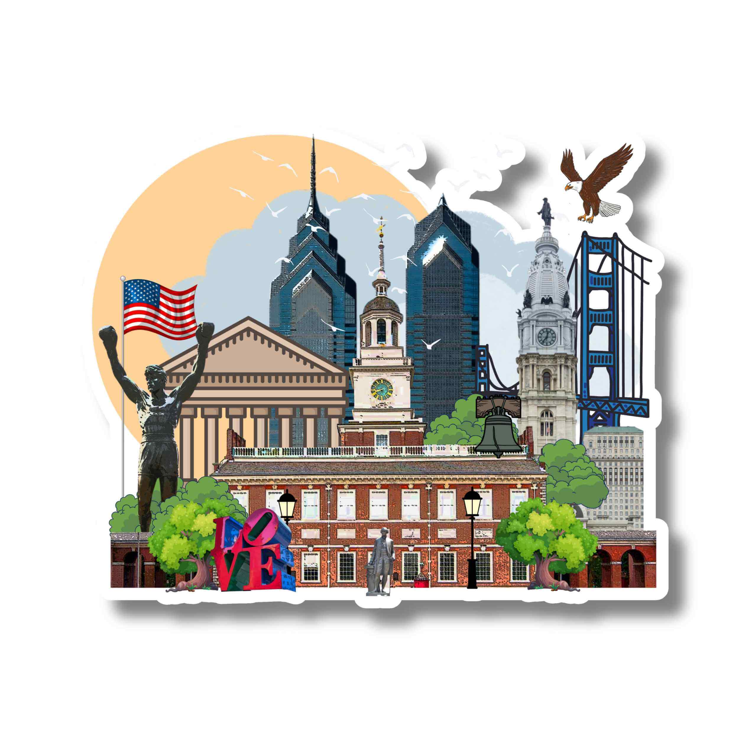 Philadelphia stickers Philadelphia Landmark Sticker