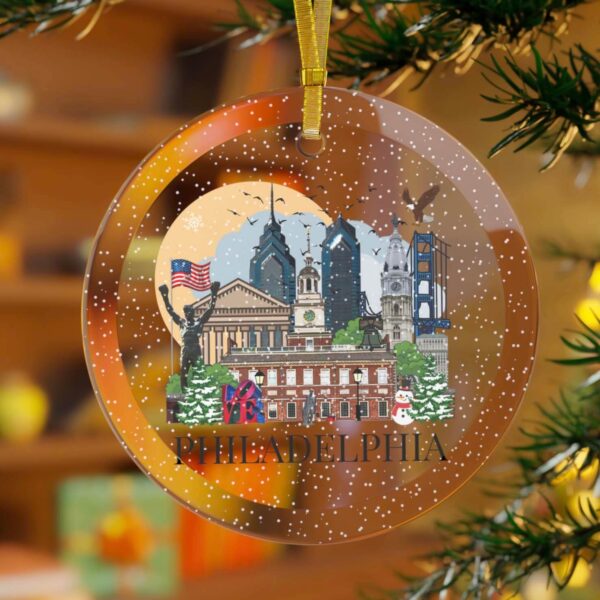 Colourful Philadelphia Christmas ornament