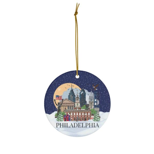 Colourful Philadelphia Christmas ornament