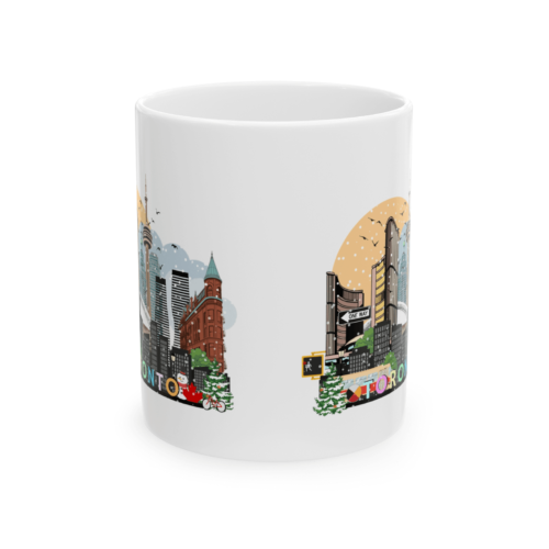 Colourful Toronto Christmas landmarks coffee mug