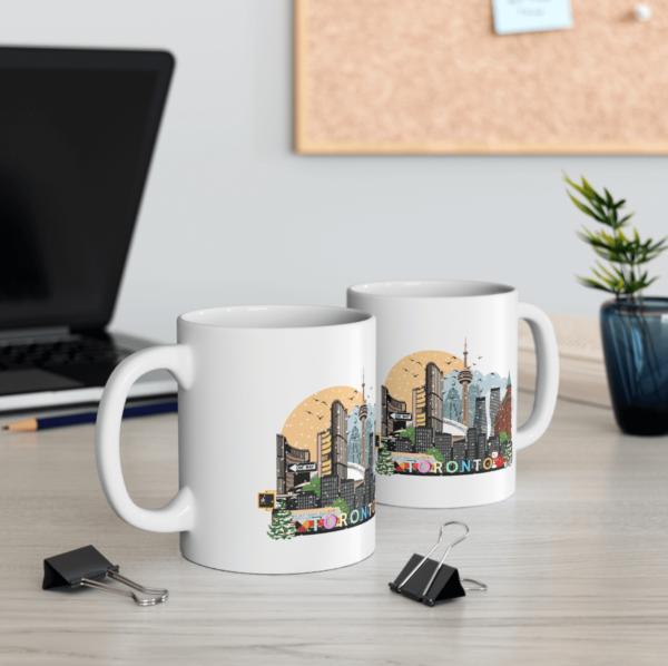 Colourful Toronto Christmas landmarks coffee mug