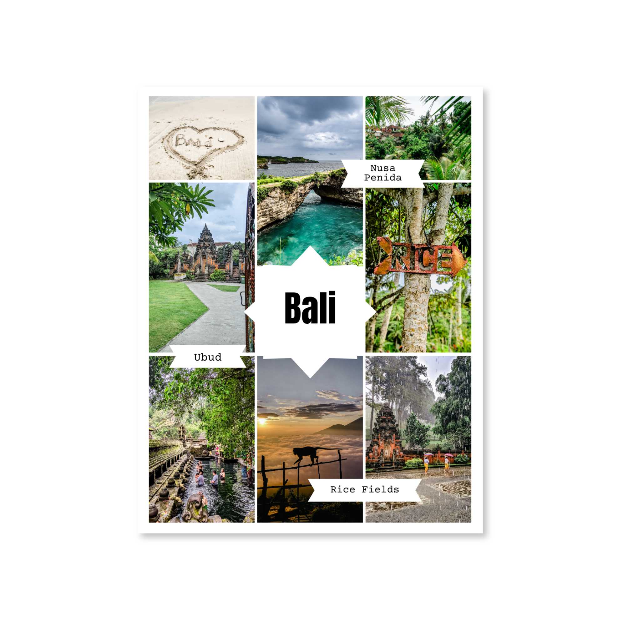 Bali photo collage Postcard