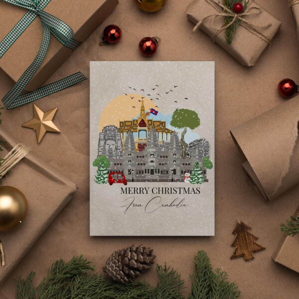 Cambodia Christmas Greeting Card