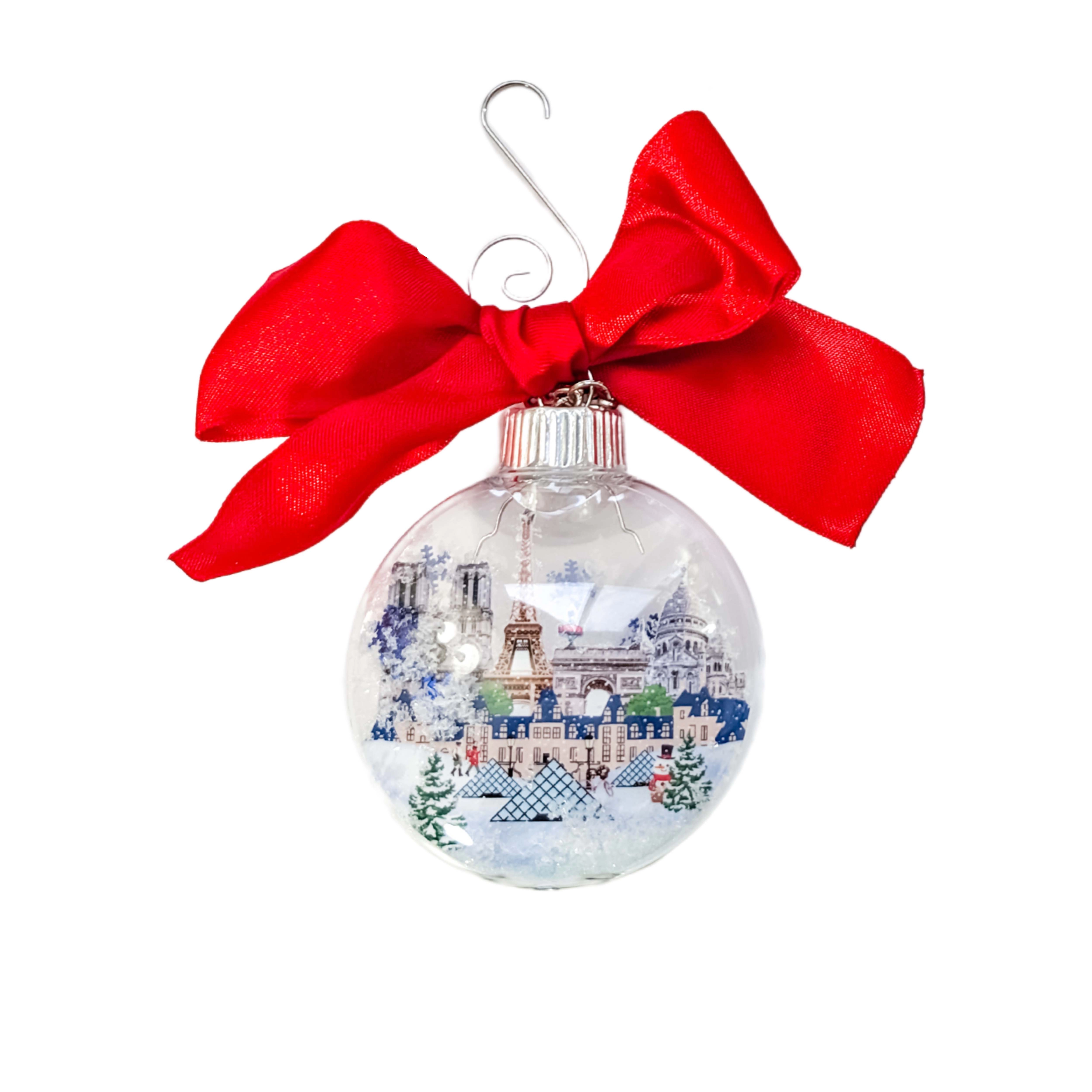 Paris Christmas Floating Snow ornament