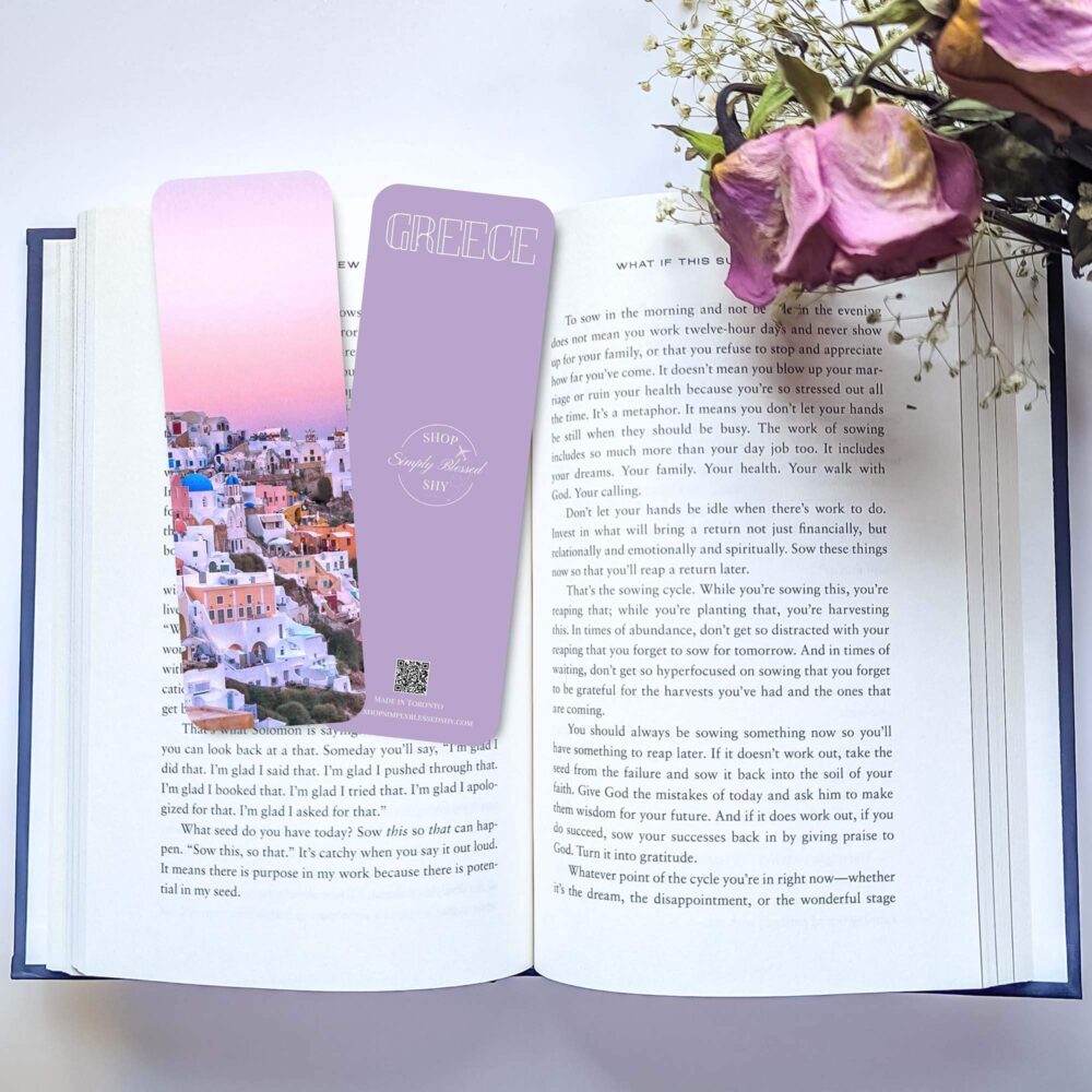 Santorini Sunset bookmark