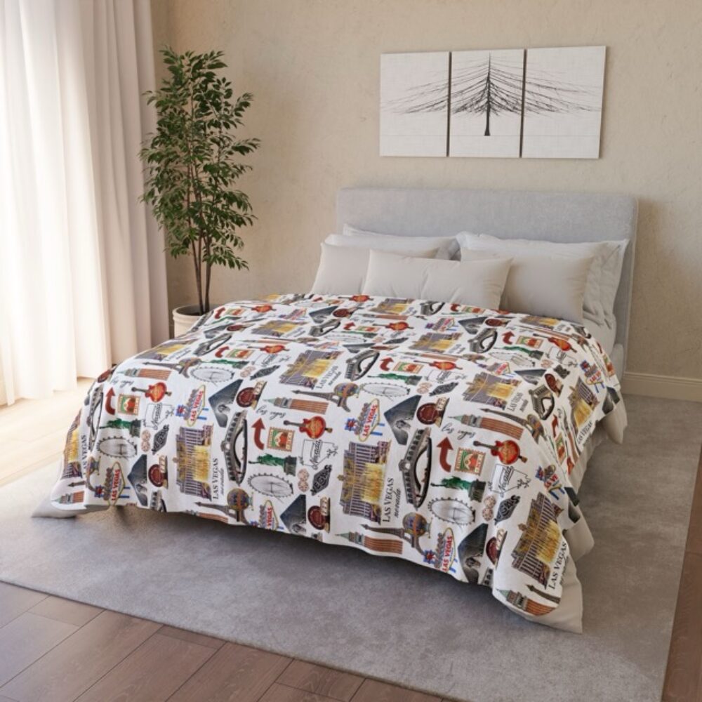Las Vegas Pattern Sherpa Blanket