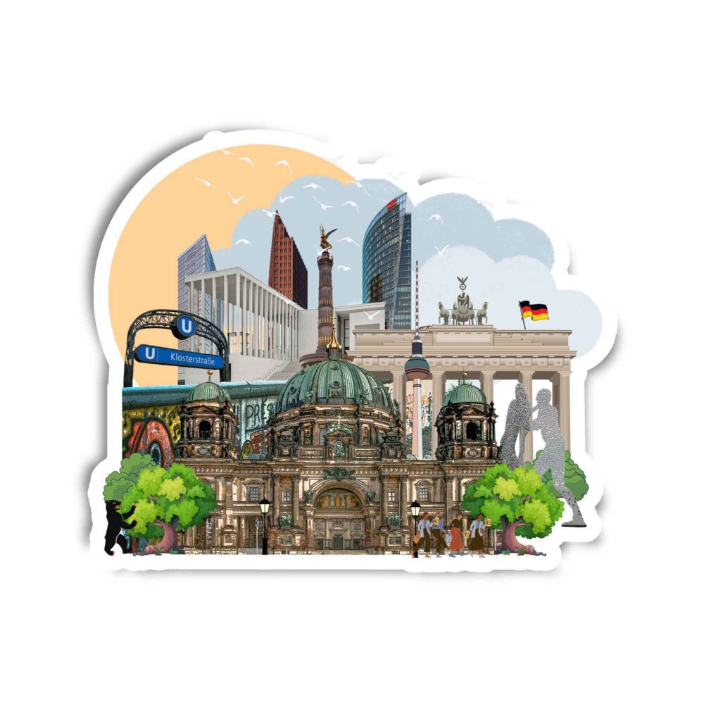 Berlin Landmark Travel Stickers Berlin Landmark Sticker