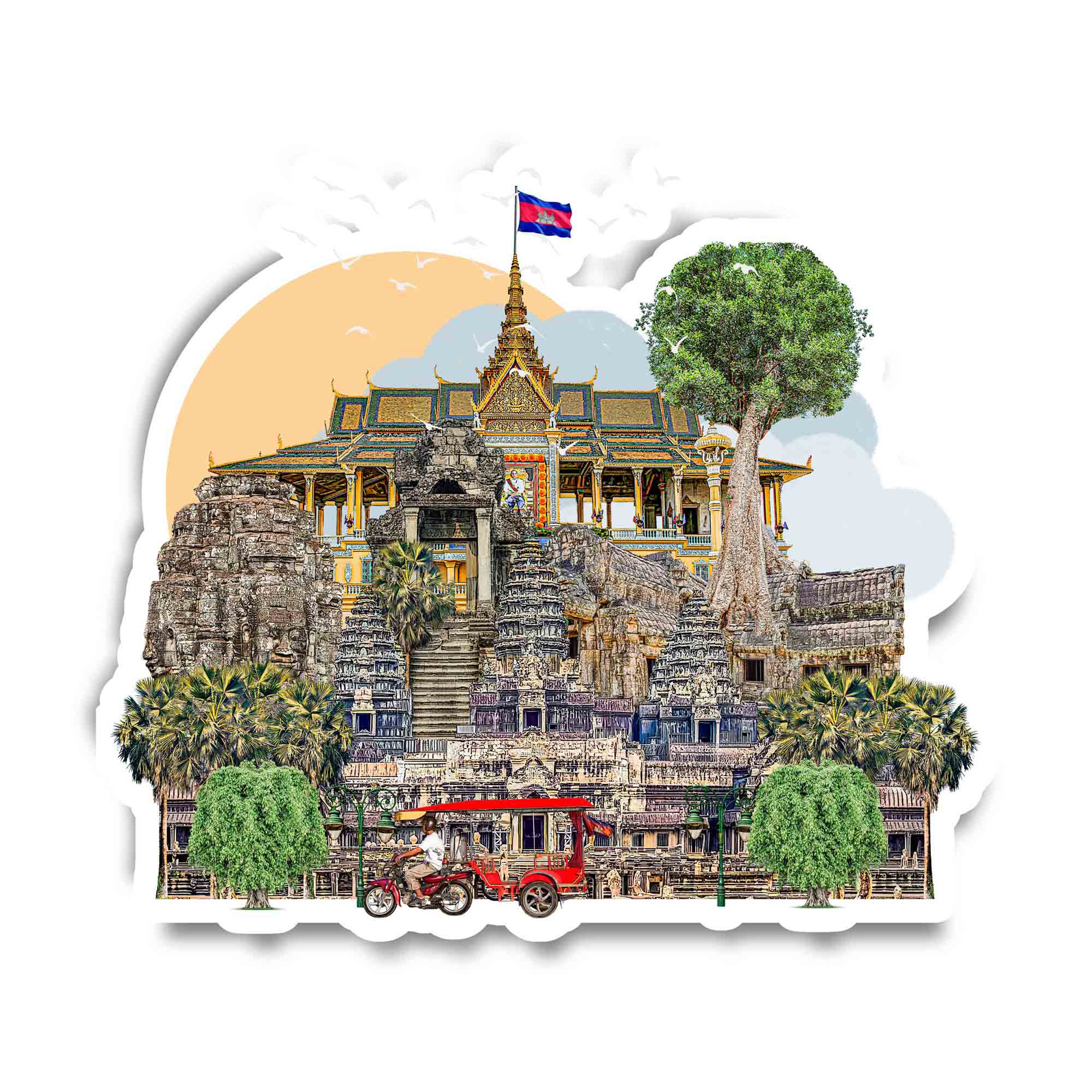 Cambodia landmark sticker Cambodia Landmark Sticker