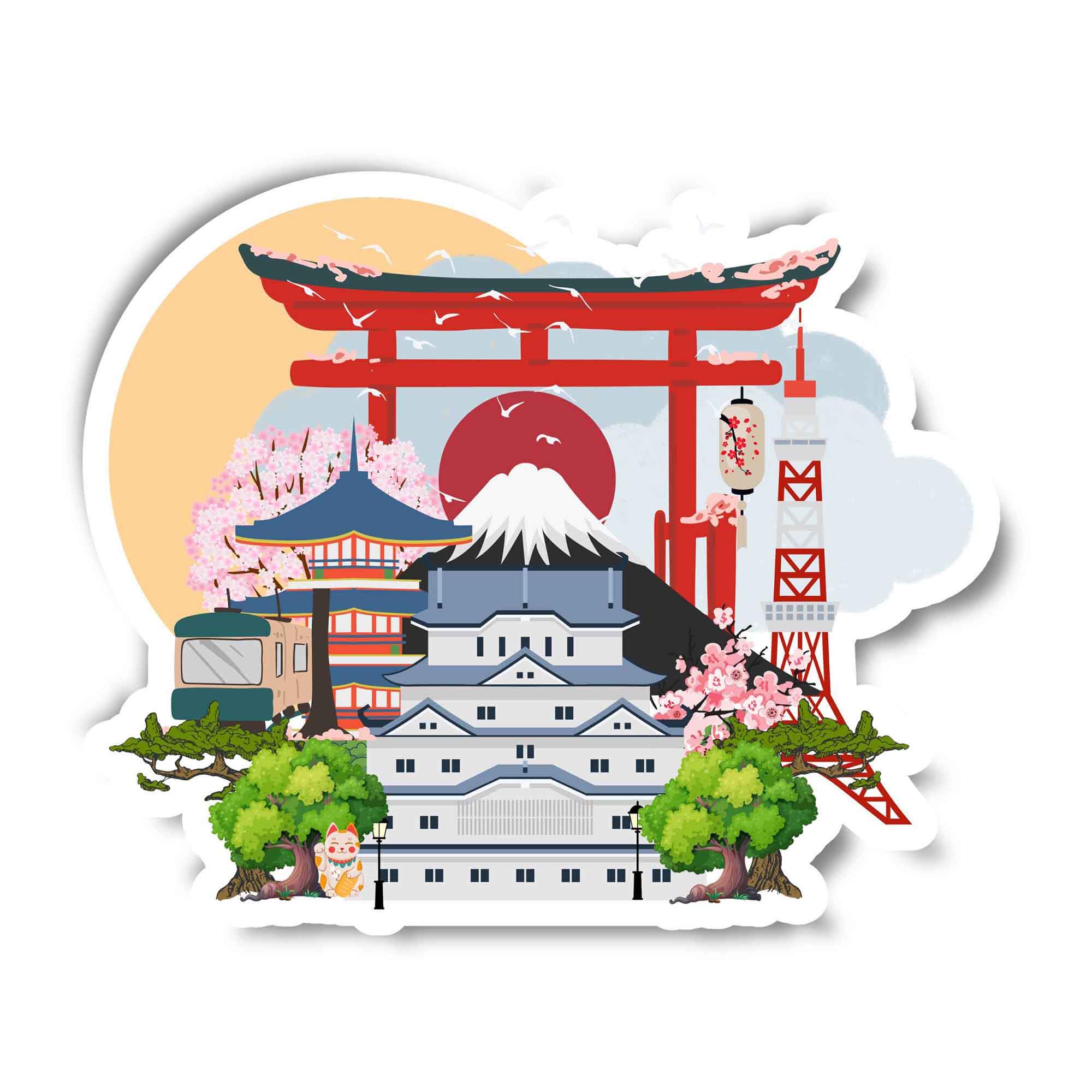 Japan Sticker Japan Landmark Sticker
